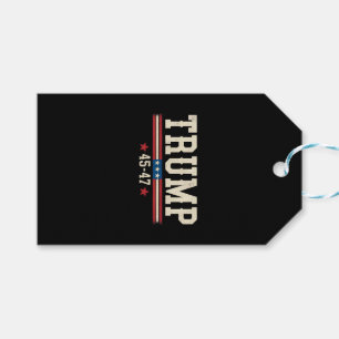 Etiqueta Para Presente Trump 45 47 Bandeira Americana EUA Retro Vintage