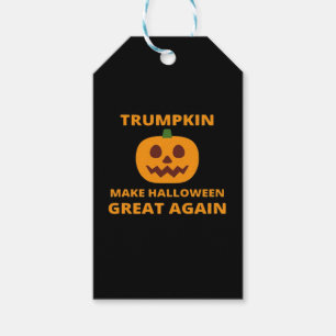 Etiqueta Para Presente Trumpkin Faz Excelente De Halloween De Novo, Salão