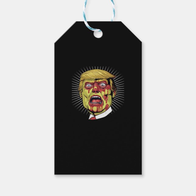 Etiqueta Para Presente Trumpkin Retro Halloween (Frente)