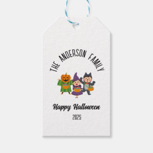 Etiqueta Para Presente Truque ou Nome Personalizado de Tratamento de Cute