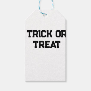 Etiqueta Para Presente Truque ou. Trate o Halloween mimado preto simples