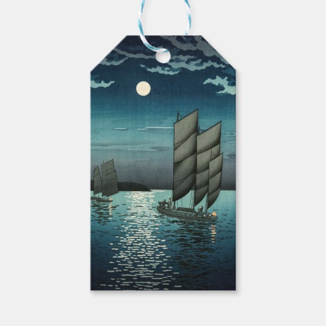 Etiqueta Para Presente Tsuchiya Koitsu - Barcos em Shinagawa, Noite (Frente)