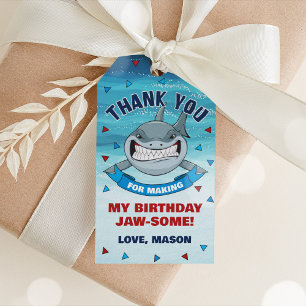 Etiqueta Para Presente Tubarão Obrigado Etiquetas, Shark Favor Tags Boy