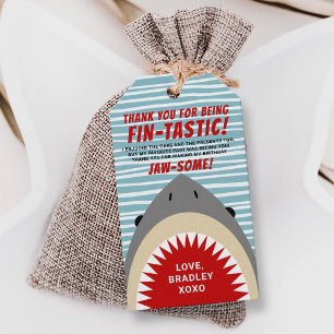 Etiqueta Para Presente Tubarão Qualquer Festa de aniversário De Idade Obr