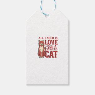 Etiqueta Para Presente Tudo que Preciso é Amor e um Gato Gato Antigo Aman