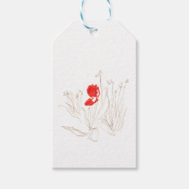 Etiqueta Para Presente Tulipa adorável no vento e na chuva