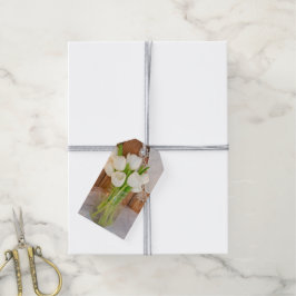 Etiqueta Para Presente Tulipas brancas russas no Mason Jar Wedding Tag Fa