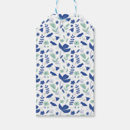 Etiqueta Para Presente Tulipas e aves verdes, azuis e hortas, florais