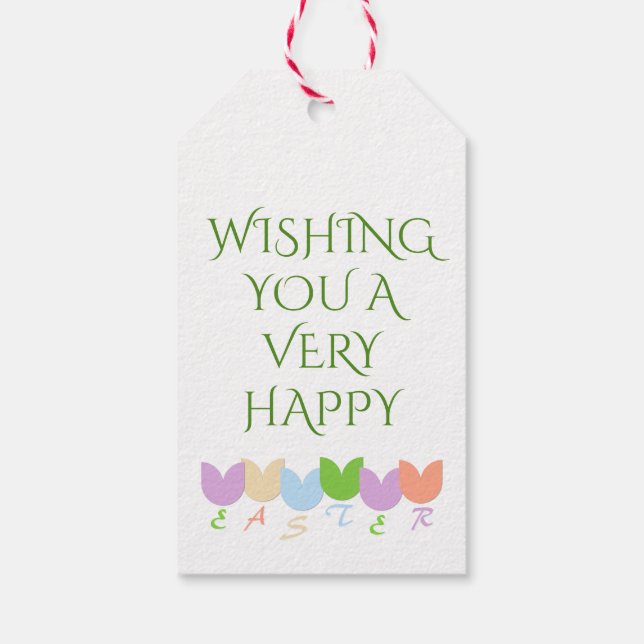 Etiqueta Para Presente Tulipas Elegantes Personalizadas da Primavera, Sau (Verso)