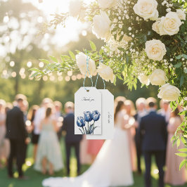 Etiqueta Para Presente Tulipas em Delft Blue personalizáveis