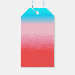 Etiqueta Para Presente Turcos e Caicos Blue e Coral Ombre