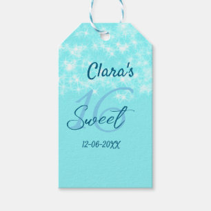 Etiqueta Para Presente Turquoise teal agate doce 16 anos adicione nome da