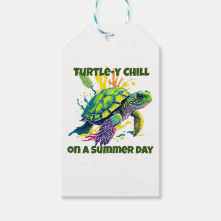 ETIQUETA PARA PRESENTE TURTLE MARÍTIMA NO DIA DE VERÃO