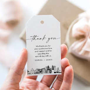 Etiqueta Para Presente Tuscon Skyline Wedding Obrigado Marca Favorável