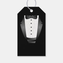 Etiqueta Para Presente Tuxedo preto do Padrinho de casamento da Equipe de