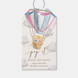 Etiqueta Para Presente Twins Bearly Wait Teddy Bear Pop It When She Pops