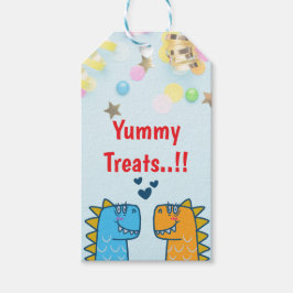 Etiqueta Para Presente Twins Dino Roar Festa de aniversário Favor