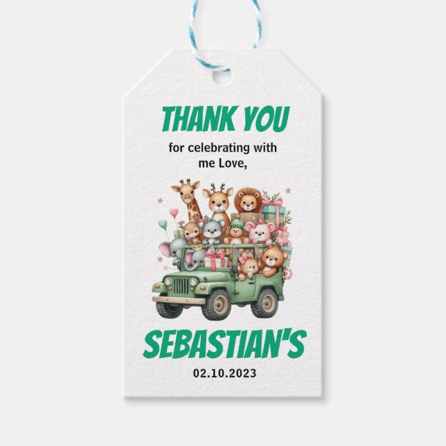Etiqueta Para Presente Two Wild Safari Animal 2nd Birthday Party (Frente)