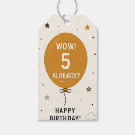 Etiqueta Para Presente Uau! 5 Anos? Tag de Presente de Aniversário