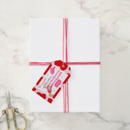 Etiqueta Para Presente Última Cowgirl de Rodeio Vermelho e Rosa Festa de