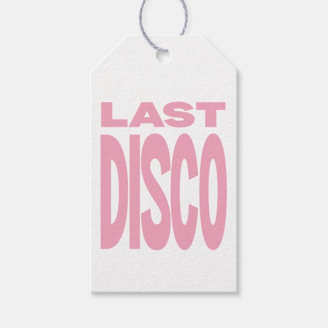 Etiqueta Para Presente Última Festa de Solteira Disco Rosa Casamento (Frente)