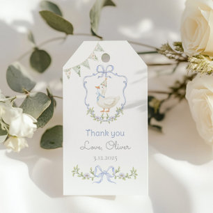 Etiqueta Para Presente Um aniversário de ganso bobo Obrigado