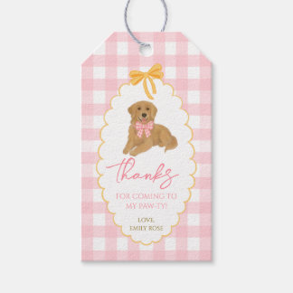 Etiqueta Para Presente Um Ano Dourado Ginga Rosa Cachorro Retriever Doura