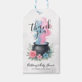 Etiqueta Para Presente Um Bebê Está A Criar Caldeirão De Halloween