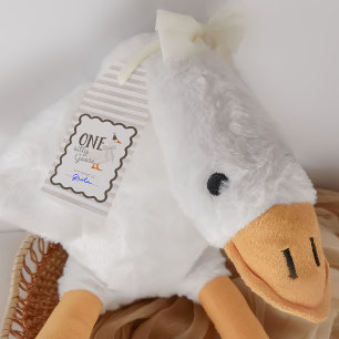 Etiqueta Para Presente Um Bicho de Pelúcia de Adoção de 1º Aniversário de