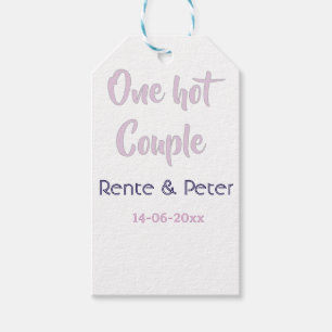 Etiqueta Para Presente Um casal quente adicionar nome pastel roxo retrô m