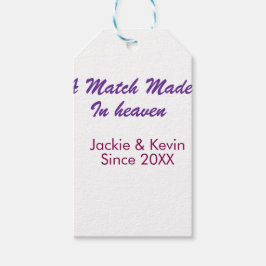 Etiqueta Para Presente Um casamento feito no céu roxo malva desde o ano n