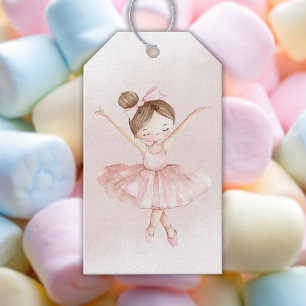 Etiqueta Para Presente Um Chá de fraldas Ballerina Watercolor Girl