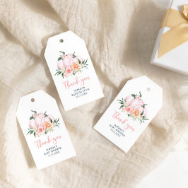 Etiqueta Para Presente Um Chá de fraldas De Menina De Abóbora