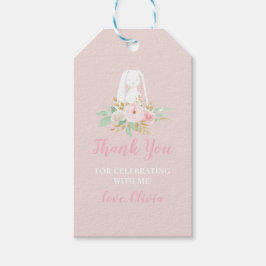 Etiqueta Para Presente Um Coelhinho é Um Primeiro Aniversário Floral Obri