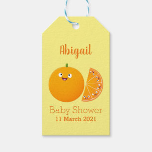 Etiqueta Para Presente Um desenho animado de fruta de citros de laranja f