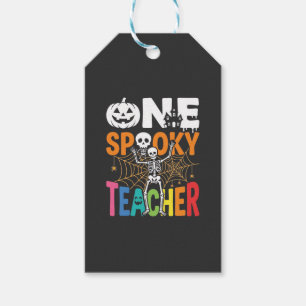 Etiqueta Para Presente Um Design de Halloween de um Professor Assustador_