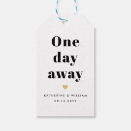 Etiqueta Para Presente Um Dia Fora do Janto de Ensaio de Casamento Dourad