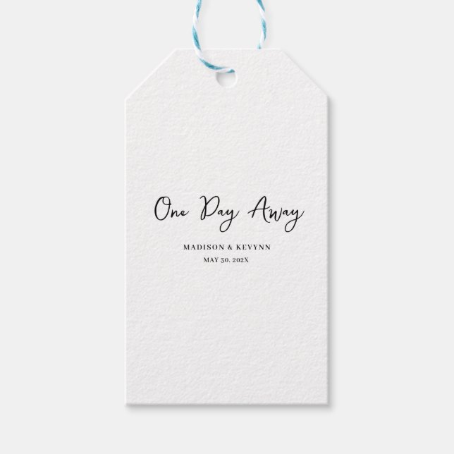 Etiqueta Para Presente Um dia longe, minimamente e chic | Casamento (Frente)