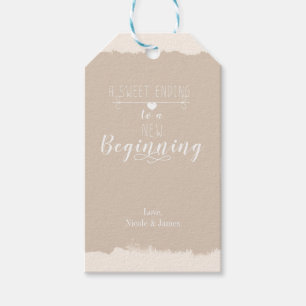 Etiqueta Para Presente Um Doce Fim Novo Começo Favor de Casamento Vintage