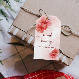 Etiqueta Para Presente Um doce obrigado Casamento de Flor de Água