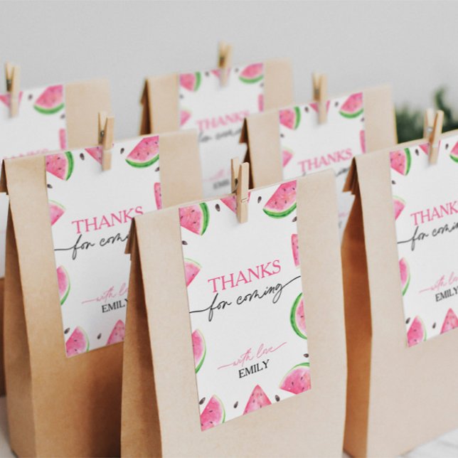 Etiqueta Para Presente Um Em Uma Melão Melão, Melancia, Obrigado. (Criador carregado)