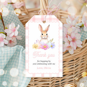 Etiqueta Para Presente Um Favor de Aniversário do Bunny Pastel Primavera 