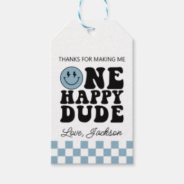 Etiqueta Para Presente Um Feliz Aniversário Favorece Marcas de Azul