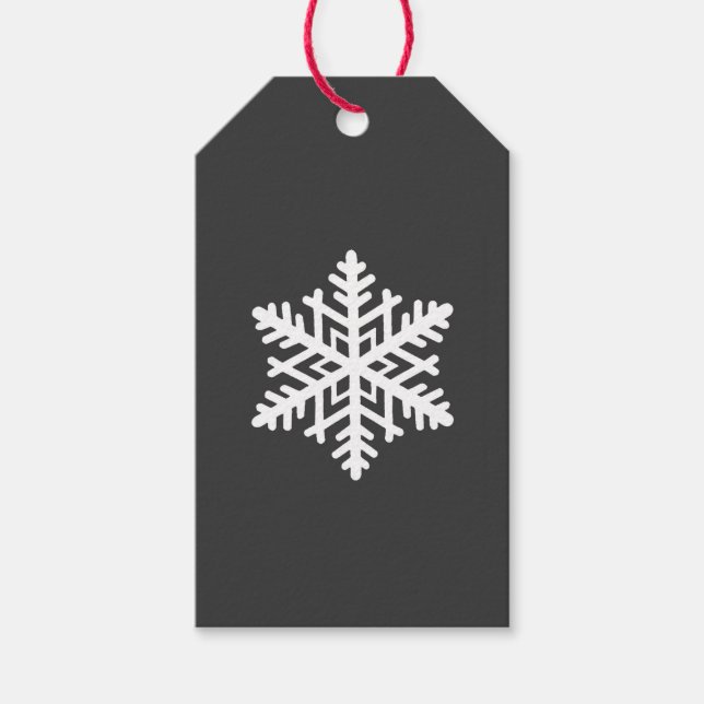 Etiqueta Para Presente Um Floco de Neve Solteiro (Frente)