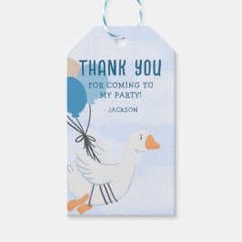 Etiqueta Para Presente Um Ganso Tolo Azul no 1º Aniversário