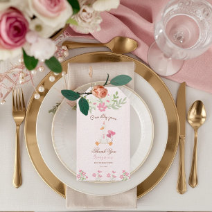 Etiqueta Para Presente Um Ganso Tolo Vintage Rosa Pato Aniversário de 1º 