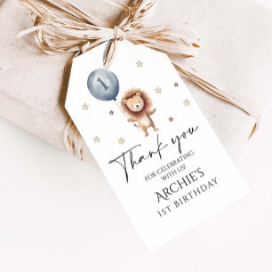 Etiqueta Para Presente Um Leão Selvagem com Ballon Primeiro Aniversário