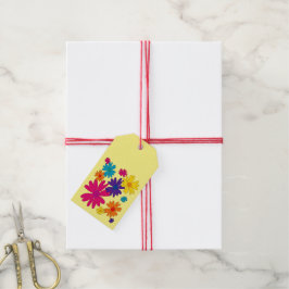 Etiqueta Para Presente Um leito floral de flores margaridas