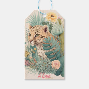 Etiqueta Para Presente Um leopardo atrás do costume do mato
