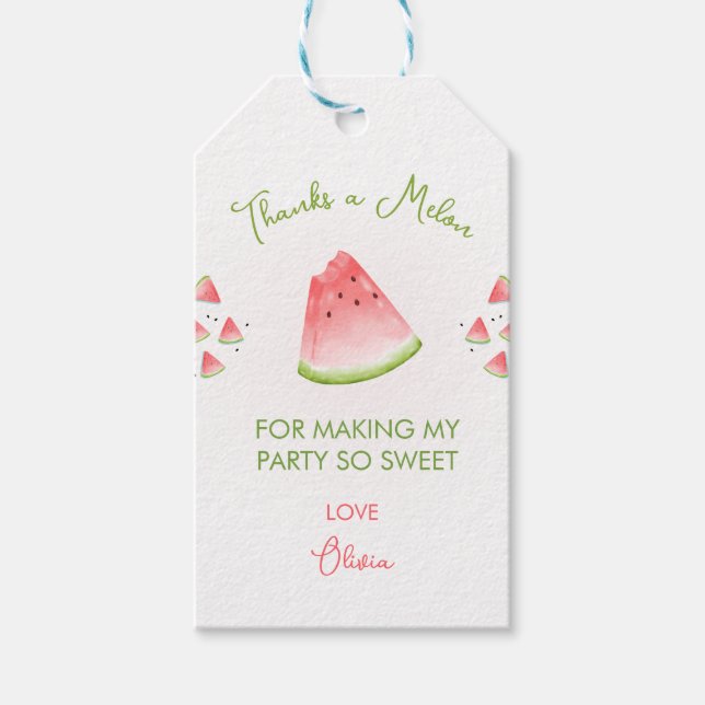 Etiqueta Para Presente Um no aniversário da Melon Watermelon (Frente)